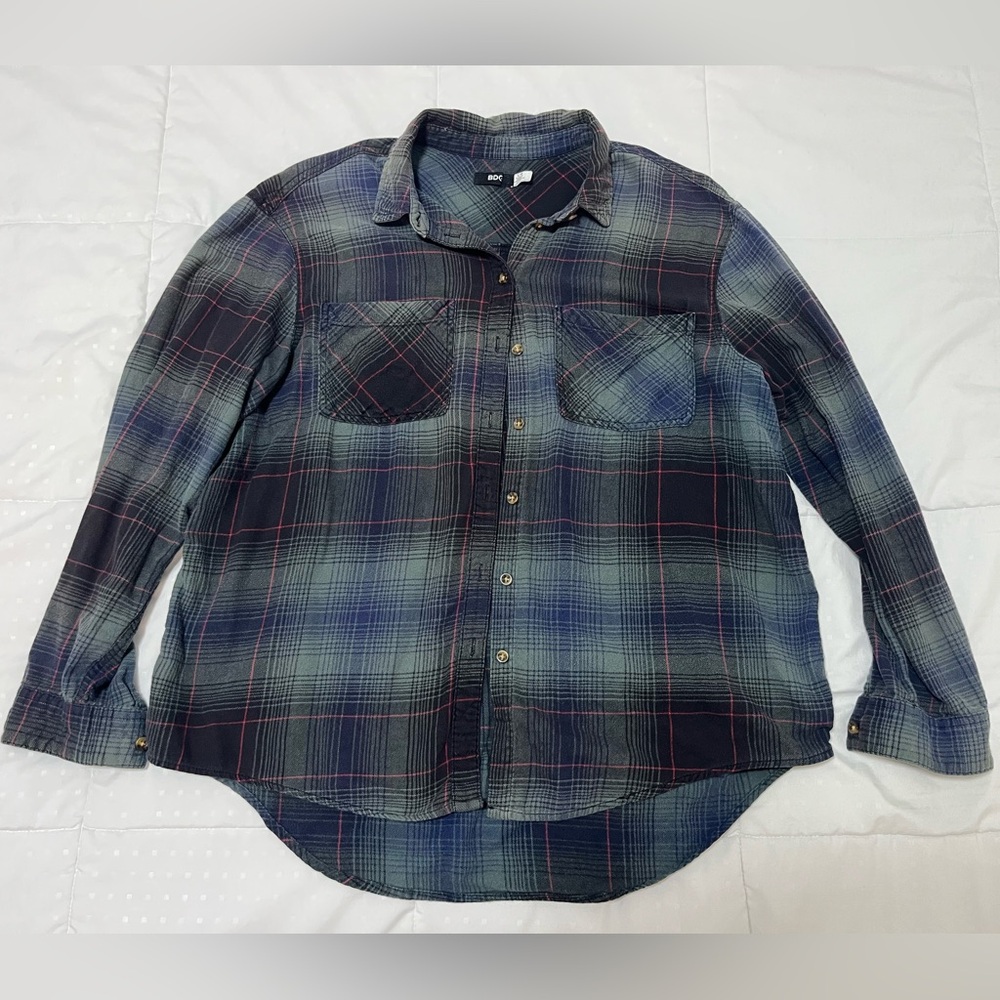 BDG Plaid Flannel - Black/Blue/Green